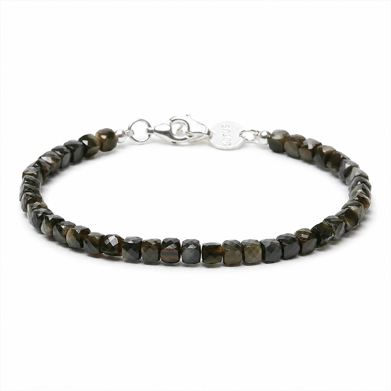 Faceted Black Obsidian Bracelet