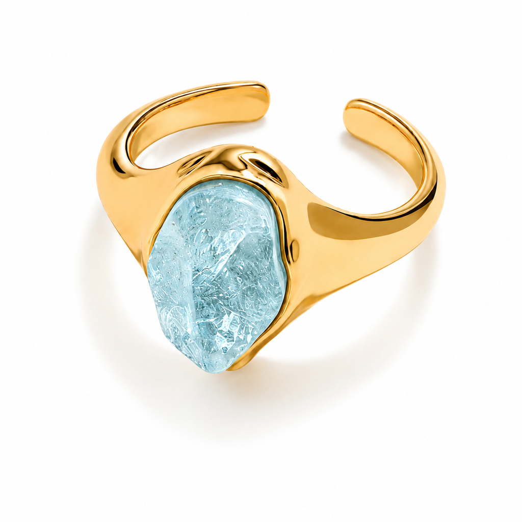 Aquamarine Open Ring