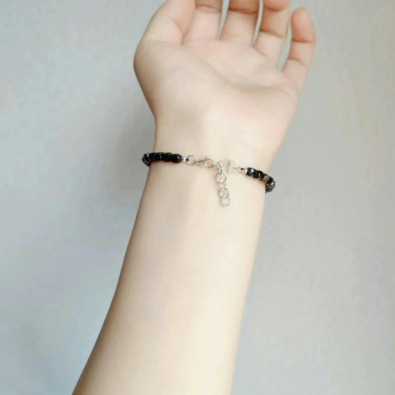 Faceted Black Obsidian Bracelet