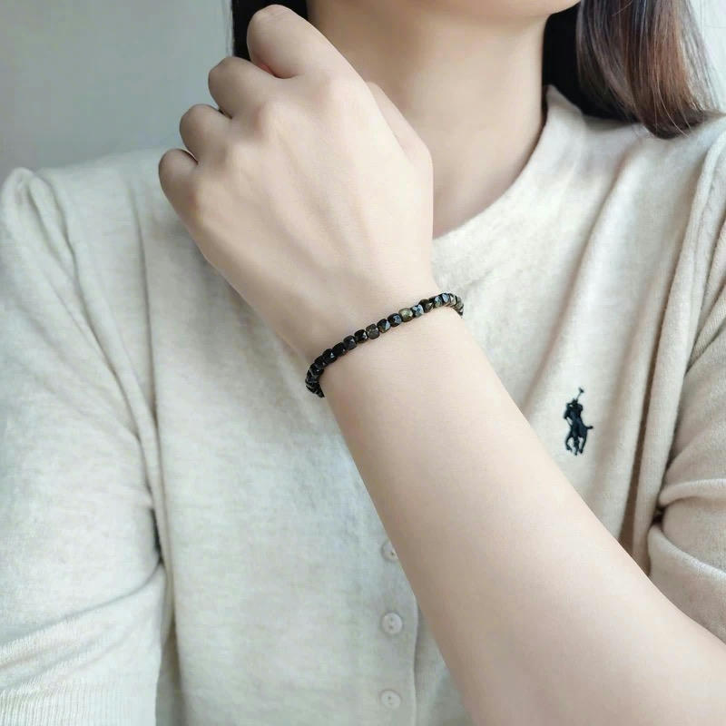 Faceted Black Obsidian Bracelet