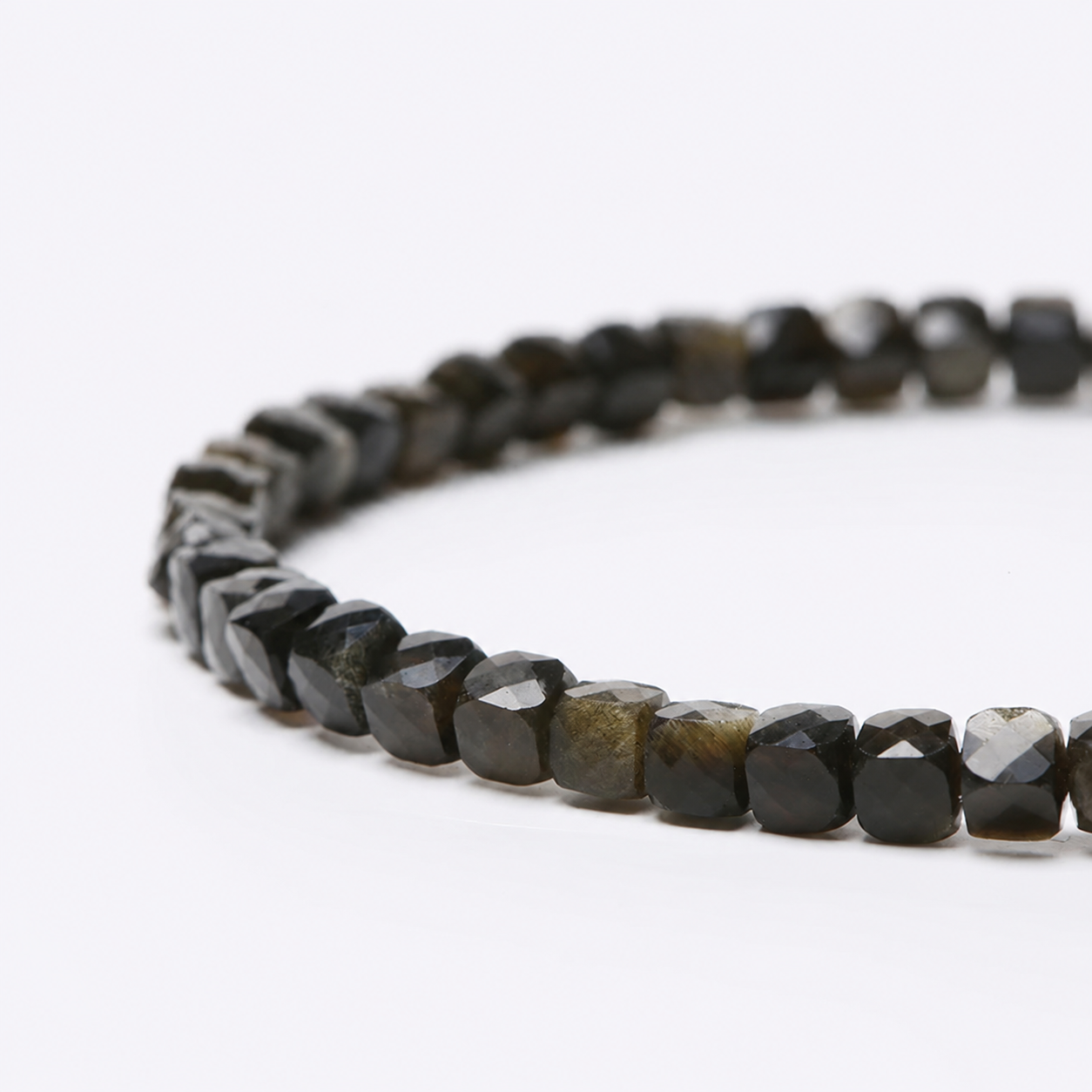 Faceted Black Obsidian Bracelet