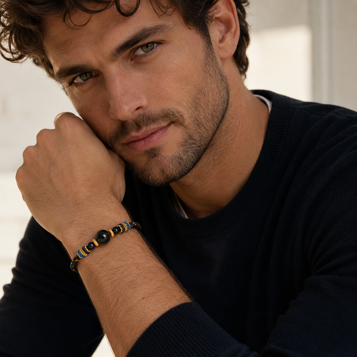Shadow & Light Obsidian Bracelet