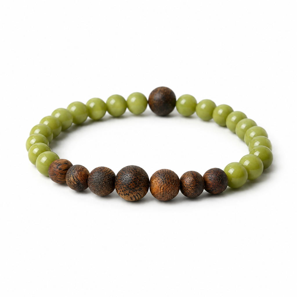 Natural Avocado Green Agate Bracelet
