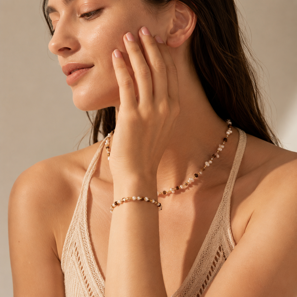 Tiger’s Eye & Freshwater Pearl Bracelet