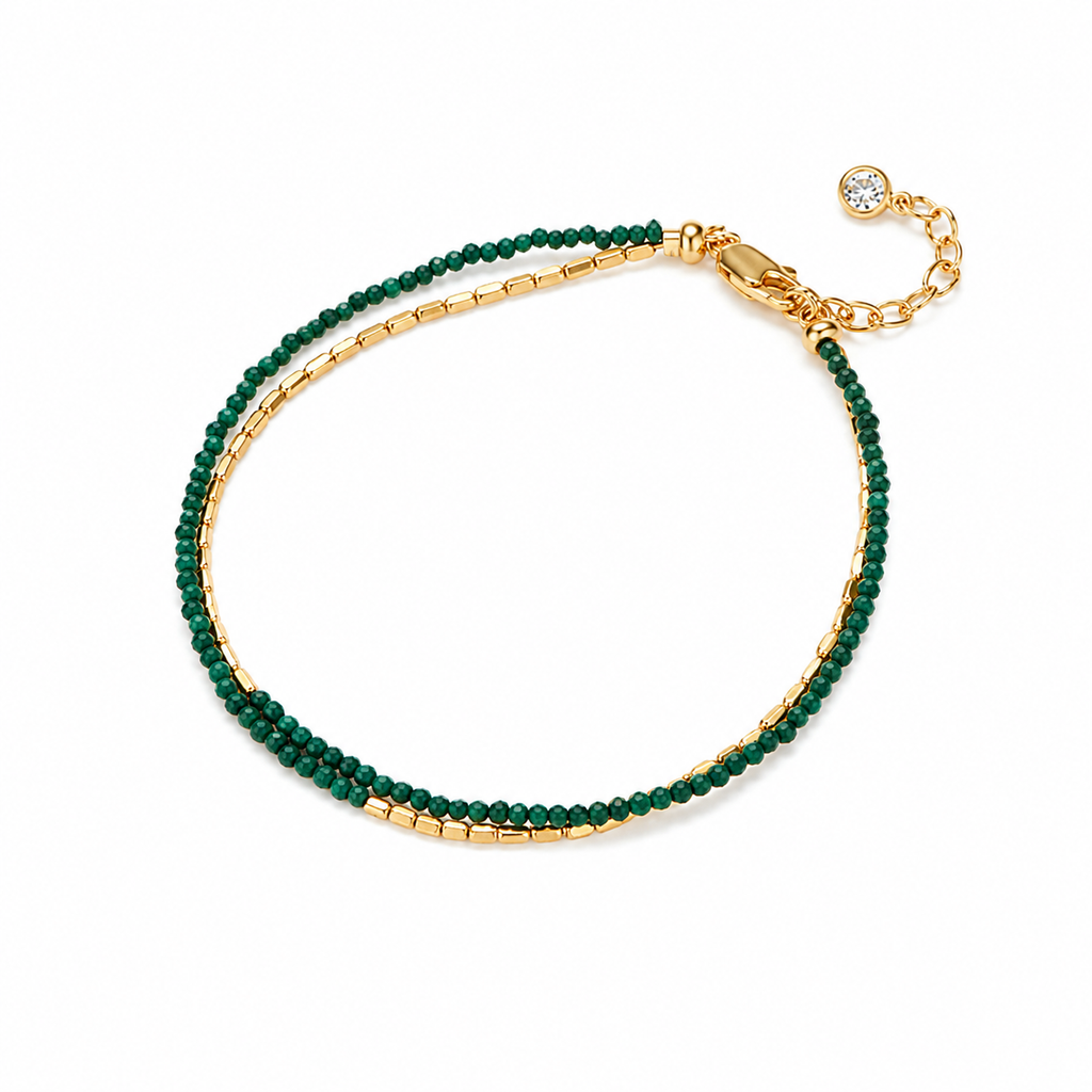Malachite Obsidian Double Layer Bracelet