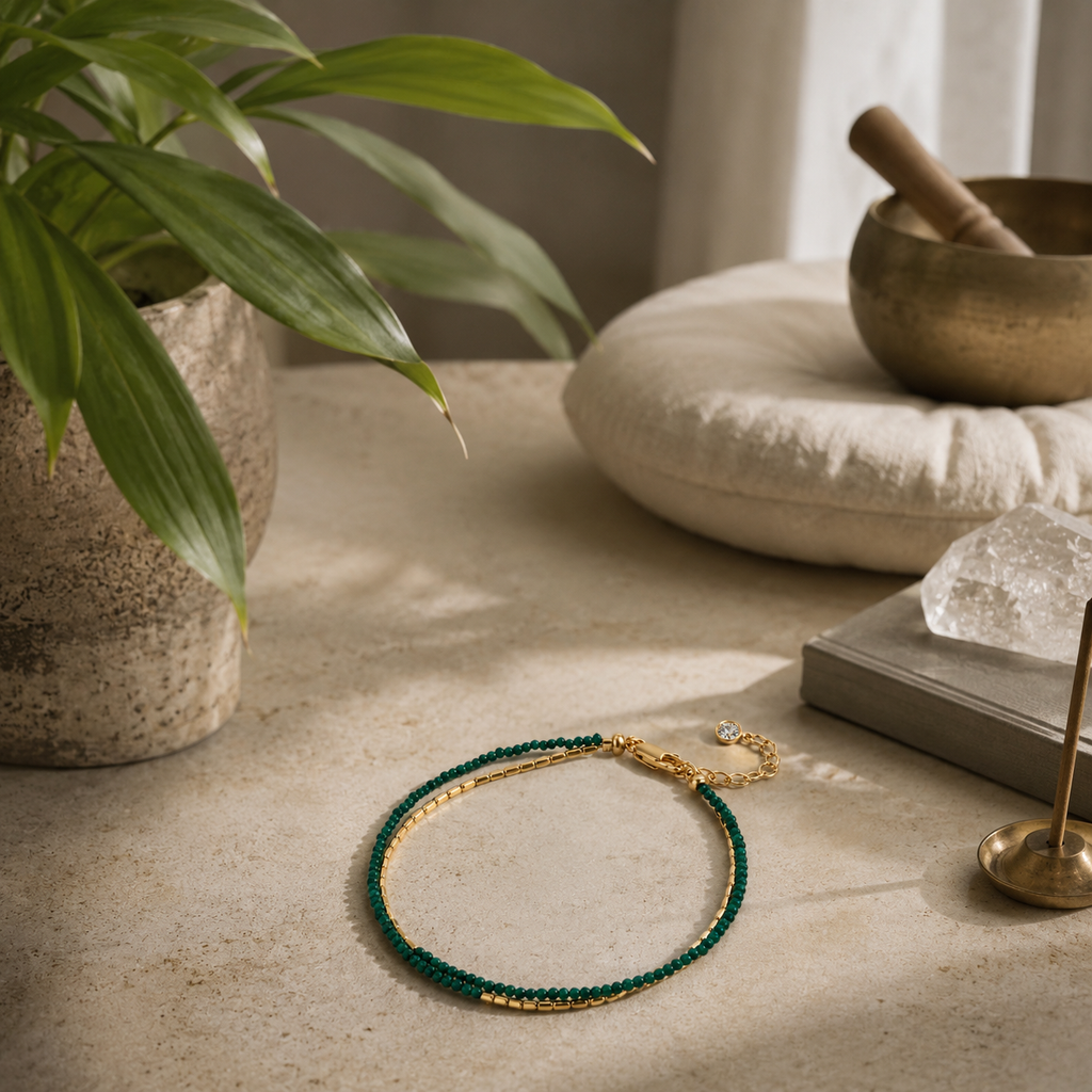 Malachite Obsidian Double Layer Bracelet