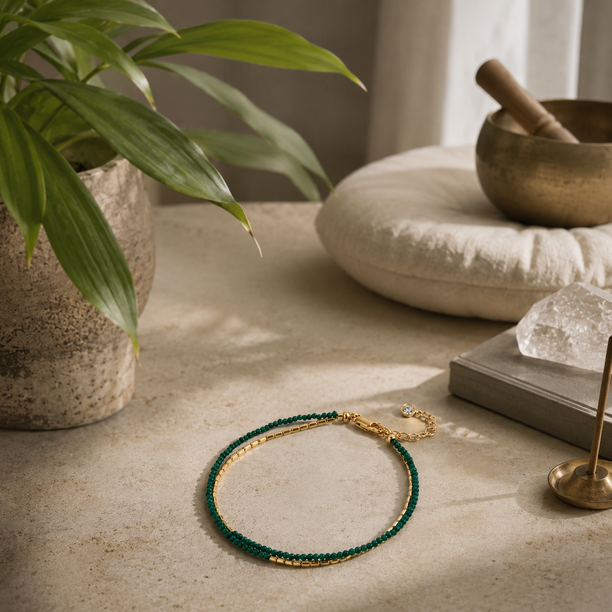 Malachite Obsidian Double Layer Bracelet