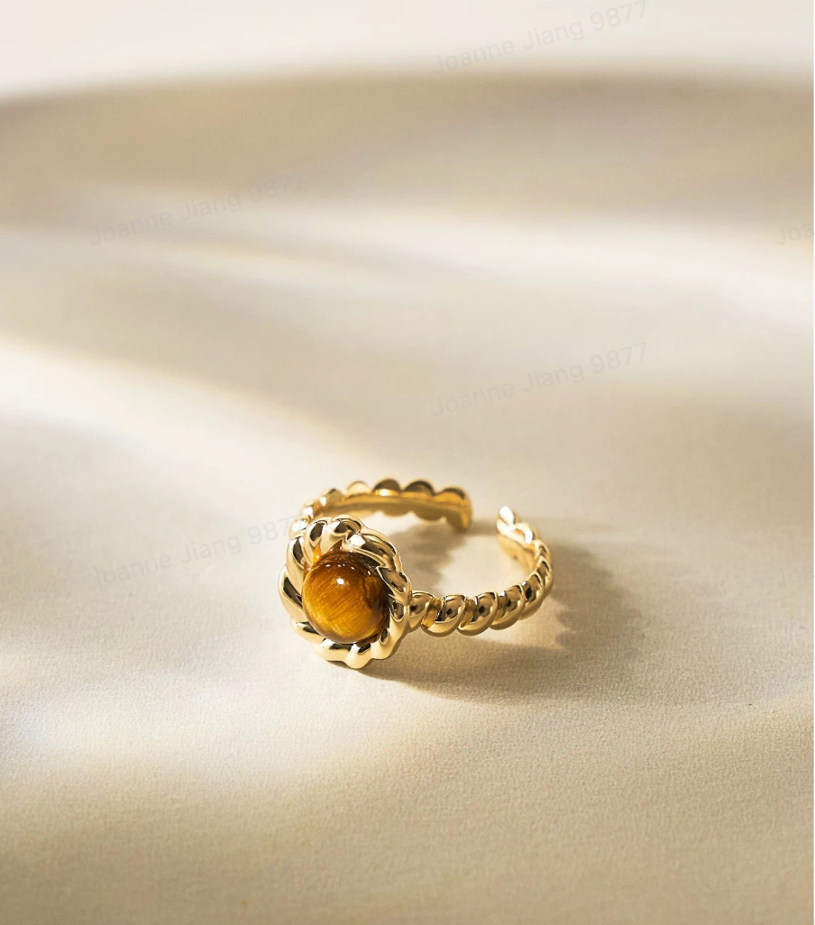 Vintage Tiger’s Eye Open Ring