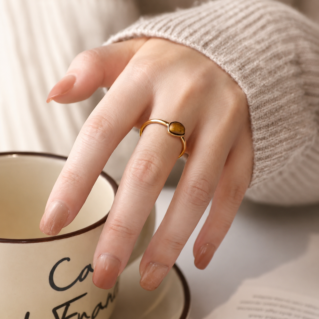 Tiger Eye Seed Ring