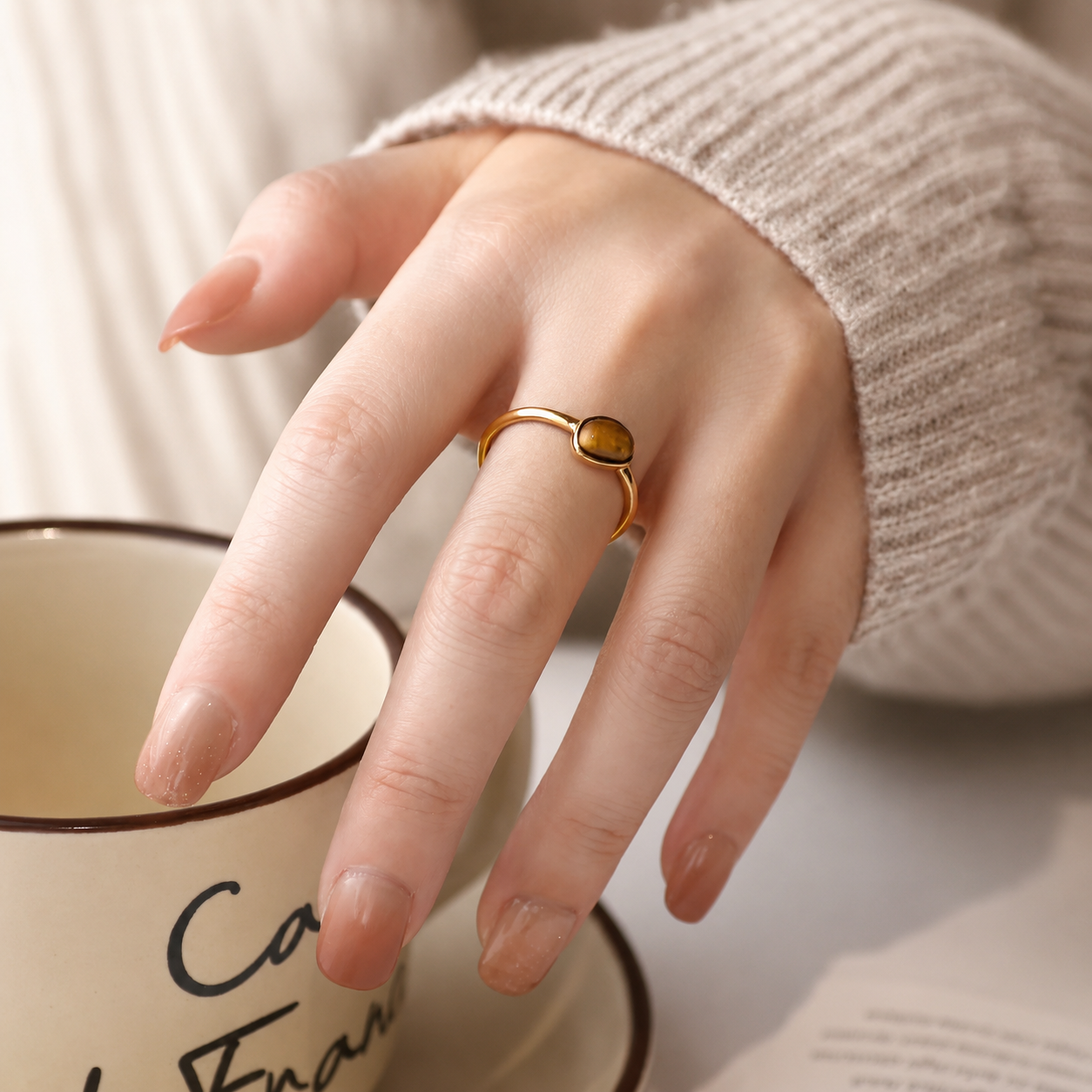Tiger Eye Seed Ring