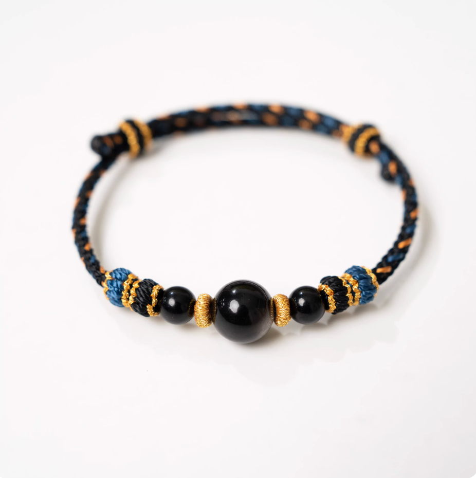 Shadow & Light Obsidian Bracelet