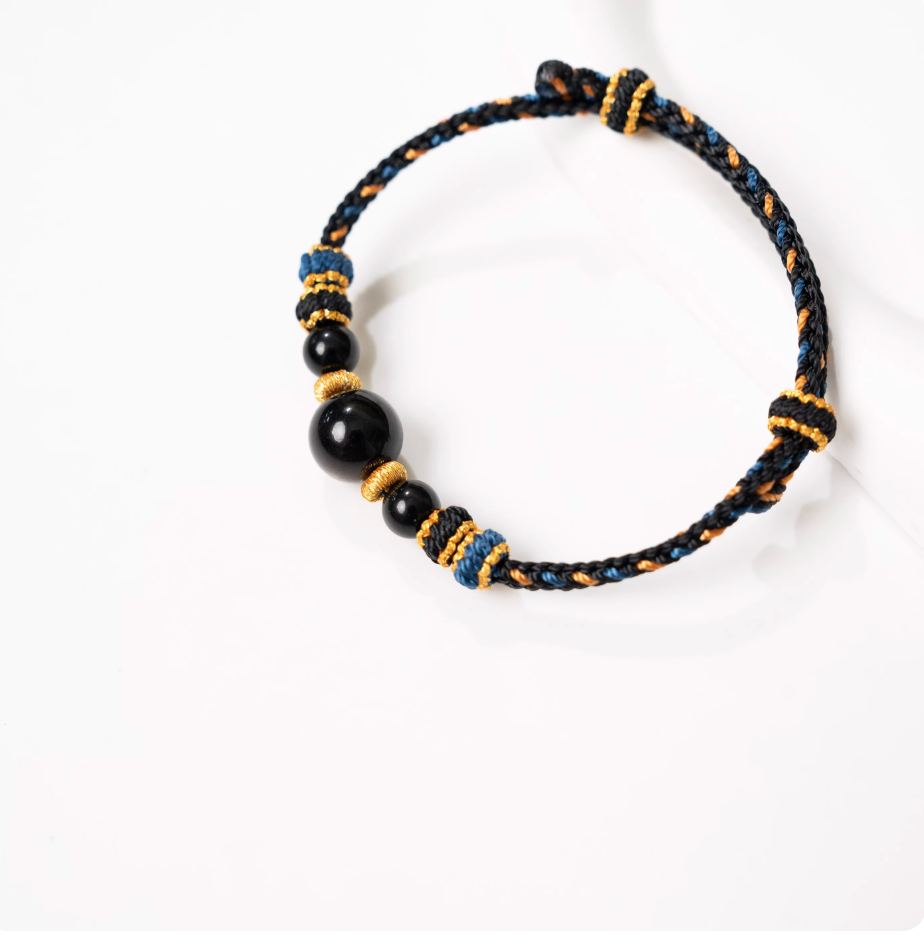 Shadow & Light Obsidian Bracelet